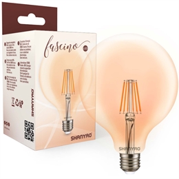 1 GLOBO FILAMENTO LED DECORATIVO IN VETRO AMBRATO E27 8W 220