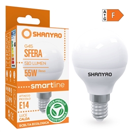 1 SFERA LED G45 SERIE SMARTLINE E14 6W 3000K 510LM