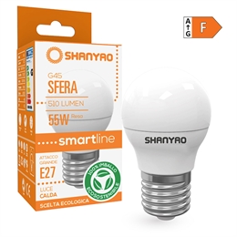 LAMPADE G45 SFERA E27 6W 3000K
