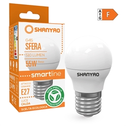 1 SFERA LED G45 SERIE SMARTLINE E27 6W 3000K 510LM