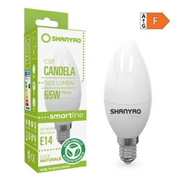 1 CANDELA LED C37 SERIE SMARTLINE E14 6W 4000K 522LM