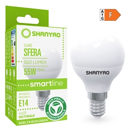 1 SFERA LED G45 SERIE SMARTLINE E14 6W 4000K 522LM