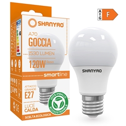 LAMPADE A70 GOCCIA E27 18W 3000K 50 PZ