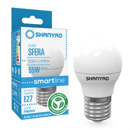 LAMPADE G45 SFERA E27 6W 6400K