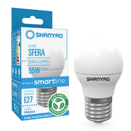 1 SFERA LED G45 SERIE SMARTLINE E27 6W 6400K 534LM