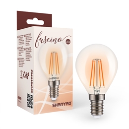 1 SFERA FILAMENTO LED DECORATIVO IN VETRO AMBRATO E14 4W 220