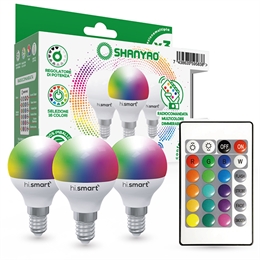 3  SFERA G45 E14  5W RGB CON TELECOMANDO E14 5W RGB V