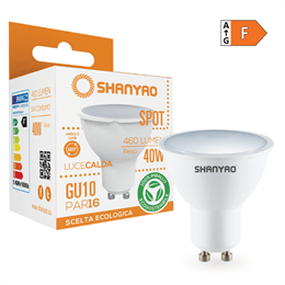 1 DICROICA LED GU10 PAR16 SCHERMO PIATTO 120 GRADI GU10 5W 3